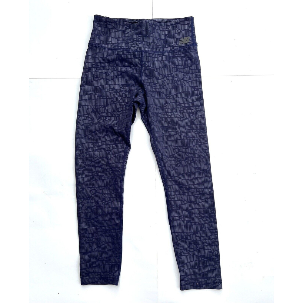 New Balance NB DRY Blue Crop leggings Womens Small Athletic Capri Workout